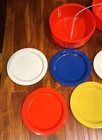 Vintage Plastic Picnic Camping Dinner Set Plates Cups Utensils Shulton