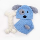 Newborn Photography Props Baby Knit Wool Costume Blue Puppy Animal Dog Photo