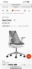 White Sayl Office Desk Chair By Herman Miller Loaded Arms   Lumbar Grey Fabric