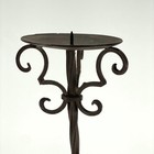 Vintage Tall Candle Holder Brown Metal Old World Brutalist Style Primitive