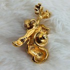 Vtg Avon Gold Tone Lapel Pin - Fall Friends Squirrel W  Pearl Acorn