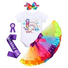  Baby Girl Toddler Kids Boho Rainbow Birthday 1t Rainbow Cloud - 1st Birthday