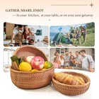 Rattan Bread Basket For Fruit  Natural Wicker Fruit Basket For Kitchen Counter  