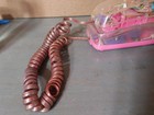Vintage Clear Telephone Landline Push Button Pink 1980s Wall Or Table