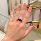 5 50 Ct  Antique Victorian 3-stone Sapphire Ring Vintage Style 18k White Gold Fn
