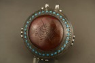 Antique Persian Yemen Islamic Sterling Silver Carnelian Turquoise Talisman