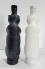 Smirnoff Black   White Bear Kummel Decanter Vintage Glass Bottle Lot Of 2