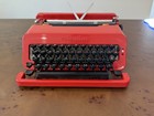 Vintage Red Olivetti Valentine Portable Typewriter   Case - Serviced  New Ribbon