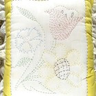Handcrafted Nursery Pillow Baby Shabby Chic Yellow   White   12 X 10 Inch Vtg