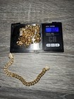18k Gold Cuban Link Chain Necklace  Bracelet  Set Gold Metal  Box Clasp Closure