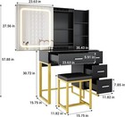 Vanity Desk With Sliding Led Mirror  Power Outlet   4 Drawers  Makeup Vanity Set