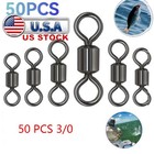 100 50x Rolling Barrel Swivel 220 Lb Fishing Swivels Solid Ring   3 0    
