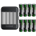Rechargeable 8x Aa Lithium Batteries 3600mwh 1 5v With Fast Charging Storage Box