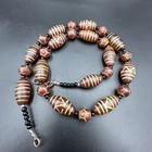 Ancient Etched Carnelian Agate Beads Necklace Beautiful Colour