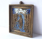 Icon Travel Icon Bronze Enamel Russia About 1900 Al1403