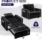 3 In 1 Convertible Sleeper Sofa Chair Bed Modern Velvet Pull Out Sofa Bed