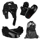 Black Martial Arts Gear Head Hand Feet Guard Taekwondo Karate Sparring Foam Set