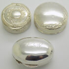 Vintage Italian Handmade Genuine Silver 3 X Pill Snuff Trinket Boxes