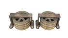 Rare Set Two Vintage Nautical Brass Pulley Blocks Four Independent Brass Sheaves