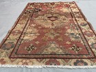 Old Persian Style Hand Knotted Wool Rug 3 5x4 7 Ft - Rustic Floral Accent Carpet