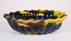 Oaxaca Mexico Drip Ware Mid C Vtg Antique Oval Pottery Multi Color 4x13 Bowl