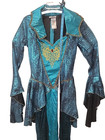 Renaissance Dress Costume Medieval Fantasy Larp Teal Gold  Costume Women Theater
