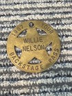 Vintage Willie Nelson 1987 Concert Tour Backstage Pass Brass Sheriff s Badge 