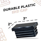 2 X 3 Inch Rectangle Plastic Plug Insert   Black End Cap