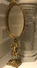 Vintage Ornate Victorian Adjustable Cherub Brass Vanity Mirror 22 
