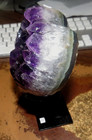 Large Amethyst Crystal Cluster Heart Geode F  Uruguay Cathedral Steel Stand Jal