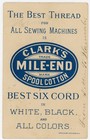 Antique Victorian Clark   s Mile-end Spool Cotton Trade Card Girl At Beach