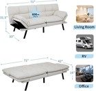 Memory Foam Futon Sofa Bed 71  Convertible Sofa Bed Modern Loveseat Sleeper