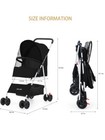 Swivel 4-wheeled Collapsible Pet Stroller For Cats   Dogs  Travel Carrier