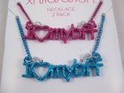 New Set Of Turquiose   Fuscia I Love My Bff Best Friend Glitter Necklaces  n2317