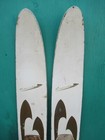 Vintage Set Of Wooden 53  Long Waterskis Water Skis Signed Cascades