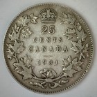 1931 Canada Silver 25 Cents Circulated Quarter Canadian Coin