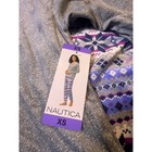 Nautica Womens Pajama Set Top Pants Gray Fair Isle Xs Cozy Loungewear