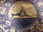 C 1953 Enoch Woods Uss Mitscher Bath  Maine Staffordshire Plate