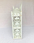 Antiquewicker Rattan 3 Tier Shelf Wall Mount Or Tabletop White Vintage