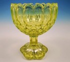 Antique Vaseline Flint Glass Sugar Creamer Oval Diamond Moore Sowerby Greener