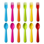 Set Of 12 Plastic Toddler Utensils - Plastic Forks   Spoons - Plastic