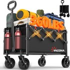 Wagons Carts Foldable  Lightweight Portable Utility Shopping Cart With Wheels   