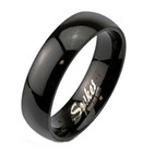 Stainless Steel Black Plain Wedding Band Ring 6mm Or 8mm Size 5-14