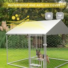 Outdoor Kennel Heavy Duty Outdoor Fenced Dog Cage With Swivel Feeder Dog Playpen