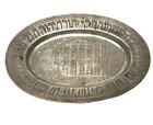 Vintage Judaica Persian Copper Oval Plate   Tray  Ten Commandments