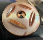 Antique Carved Pink Tinted Mother Of Pearl Buttons 22mm Victorian Shell Set 3
