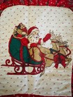 Vintage Kitschy Christmas Santa Full Apron Bib Ruffled Hem 1980 s Whimsical