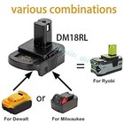 Adapter For Dewalt 20v For Milwaukee 18v Battery To For Ryobi 18v Cordless Tools