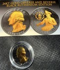       1976 Bicentennial Quarter Legal Tender Black Ruthenium   24kt Gold Clad      