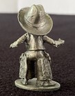 Vintage Hudson Pewter Figurine Boy Sheriff Star Cowboy Costume  676
